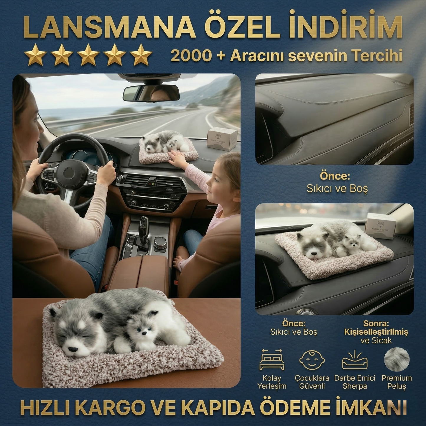 Sevimli Araç Torpido Süsü - Premium